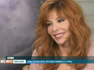 Interview de Mylène, Martin Kierszenbaum et Sting à la télévision belge